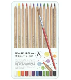 Akvarellpenna 12 färger och pensel