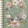 Anteckningsbok A5 blommor grön