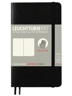 Anteckningsbok A6 Leuchtturm1917 dotted mjuk Black