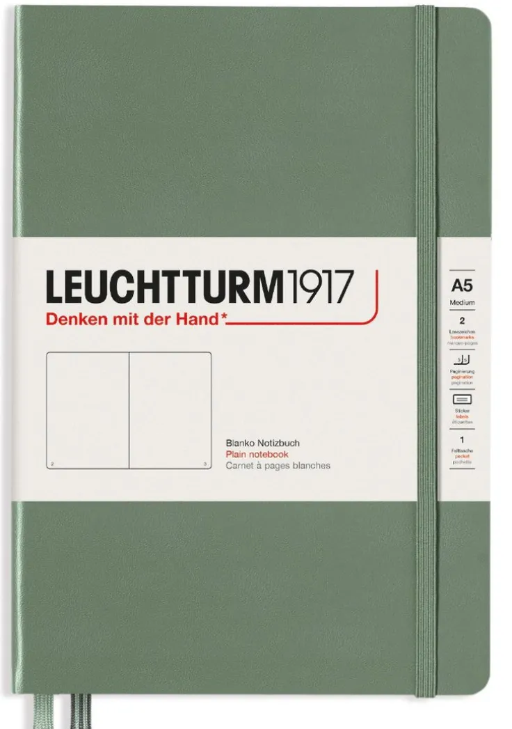 Anteckningsbok A5 Leuchtturm1917 olinjerad Olive