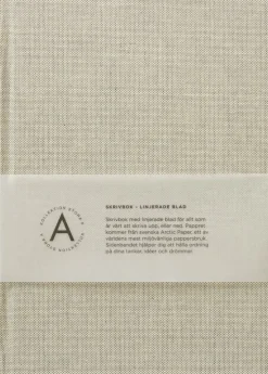 Anteckningsbok A5 linjerad textil beige