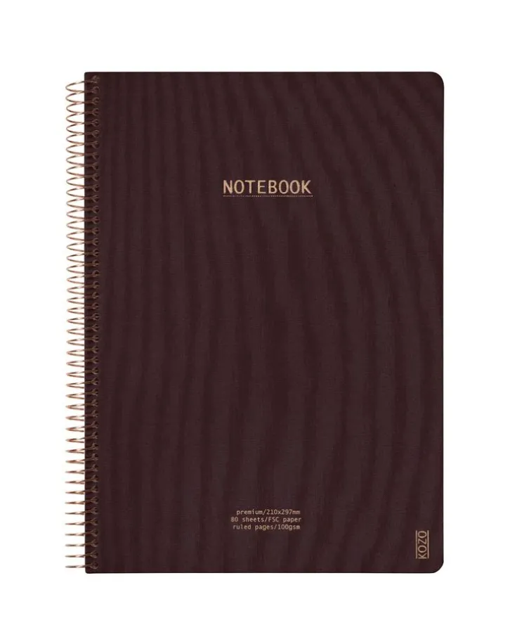 Anteckningsbok A4 linjerad coffee