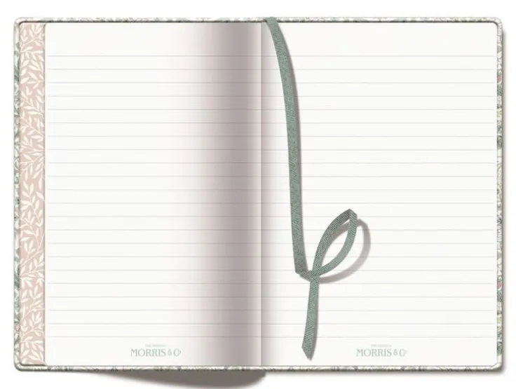 Anteckningsbok A5 linjerad - William Morris : Strawberry Thief Spring
