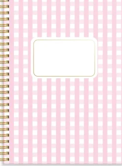 Anteckningsbok A5 linjerad Elin ruta rosa