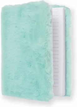 Anteckningsbok A5 linjerad fluff turkos