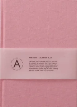Anteckningsbok A5 linjerad textil rosa