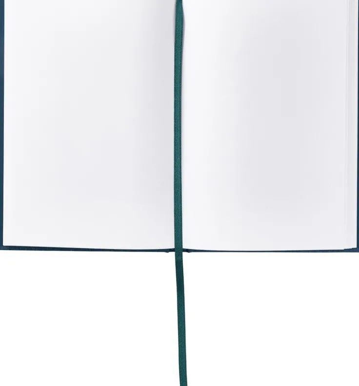 Anteckningsbok A5 olinjerad textil blågrön