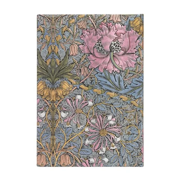 Anteckningsbok Paperblanks Midi olinjerad - William Morris : Pink Honeysuckle