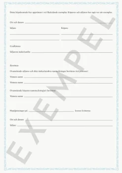 Blankett Köpekontrakt Fastighet/Tomträtt