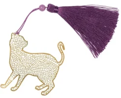 Bokmärke i metall Katt