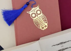 Bokmärke i metall Uggla