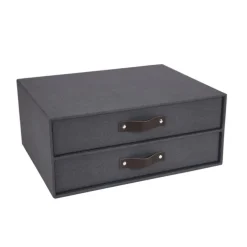 Box m 2 lådor Birger canvas svart