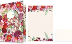 Brevpappersset - Red Flowers