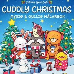 Cuddly Christmas. Mysig och gullig Cozy Coloring målarbok från Coloring Book Cafe