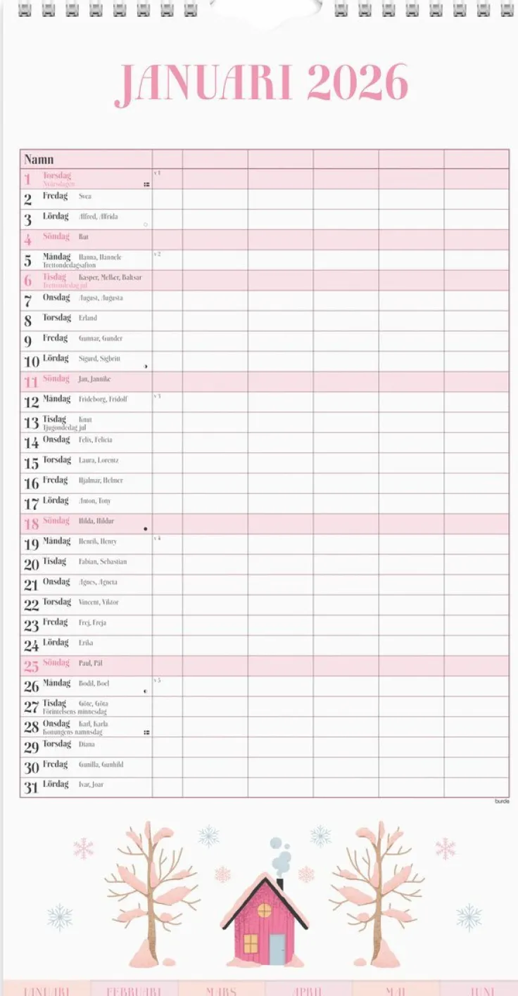 Familjekalender 2026 Annies familj