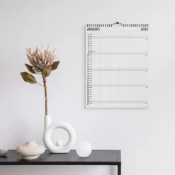 Familjekalender 2026 Black and white 5 kolumner