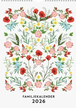 Familjekalender 2026 Illustrerad blomster