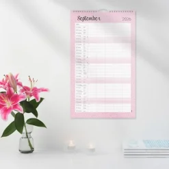 Familjekalender 2026 Pastell stickers