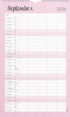 Familjekalender 2026 Pastell stickers