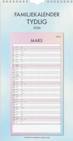 Familjekalender 2026 Tydlig