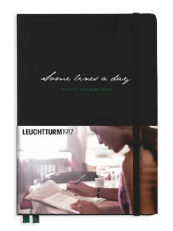 Femårsdagbok Leuchtturm1917 A5 "Some lines a day" Black