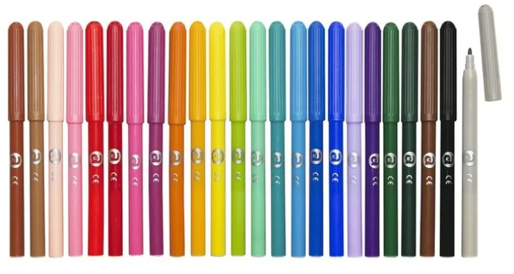 Fiberspetspenna 24 färger