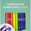 Fiberspetspenna dubbelspets 12 färger