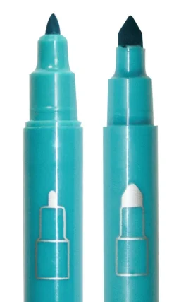 Fiberspetspenna dubbelspets 12 färger