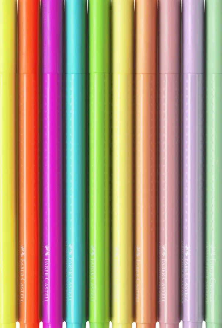 Fiberspetspenna Grip 10 färger neon/pastell