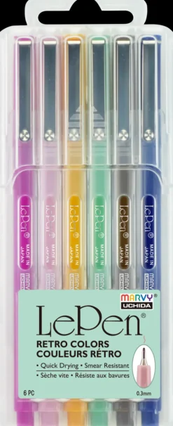 Fiberspetspenna Marvy Le Pen Retro 6 färger