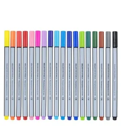 Fiberspetspenna 1,0mm 18 färger