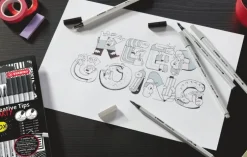 Fiberspetspenna Stabilo Creative Tips Arty 10-pack svart/grå