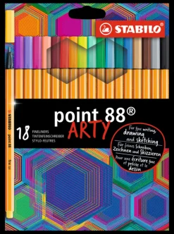 Fiberspetspenna Stabilo Point 88 Arty 18 färger