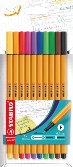 Fiberspetspenna Stabilo Point 88 10 färger