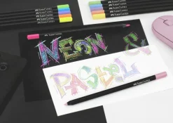 Färgpenna Faber-Castell Black Edition neon+ pastell 12 färger