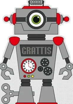 Gratulationskort med kuvert - Robot