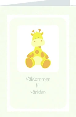 Gratulationskort med kuvert - Välkommen söt giraff