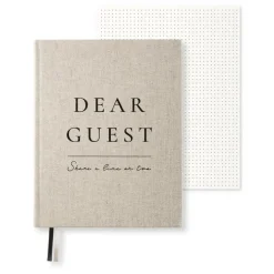 Gästbok linne beige