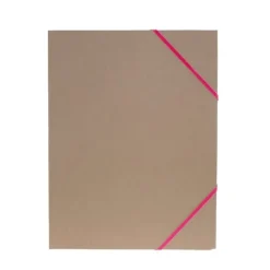 Gummibandsmapp A4 kartong rosa band natur