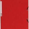 Gummibandsmapp A4 3-klaff kartong röd