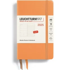 Kalender 2025 A6 Vecka/Sida notes Apricot