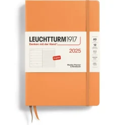 Kalender 2025 A5 Vecka/Sida notes Apricot