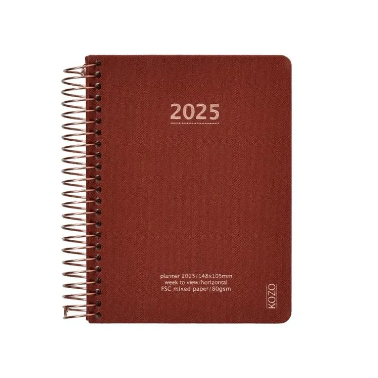 Kalender 2025 A6 vecka/uppslag orange