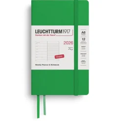 Kalender 2026 A6 Weekly Planner & Notebook Soft Spring Leaf