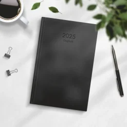 Kalender 2025 Dagbok svart konstläder