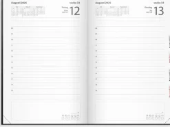Kalender 2025 Dagbok svart konstläder