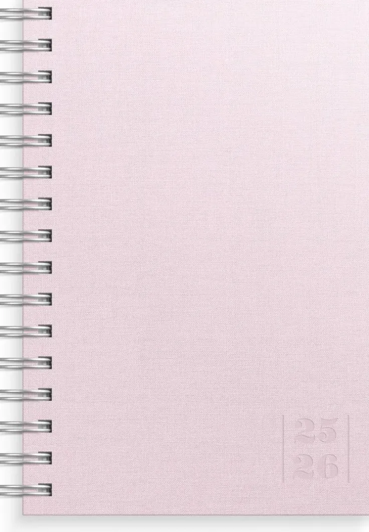Kalender 2025-2026 Dagbok Textile rosa
