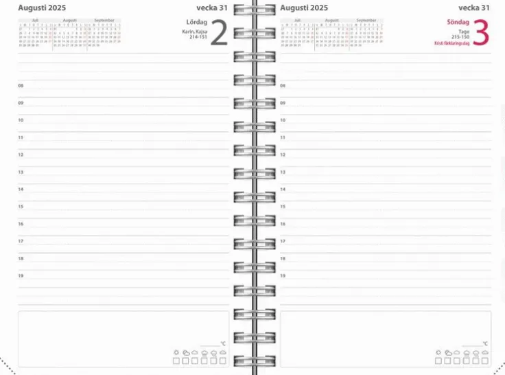 Kalender 2025 Dagbok Textile svart