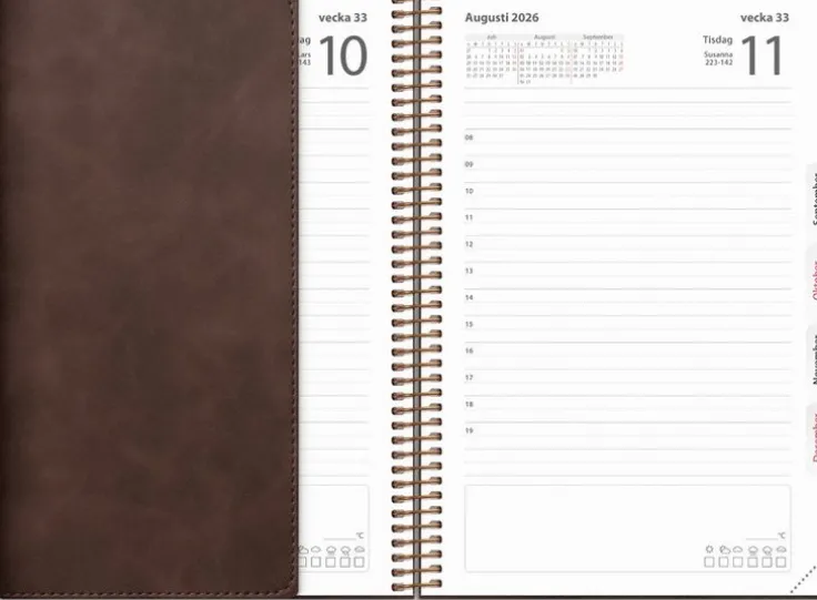 Kalender 2026 Dagbok Twist brun