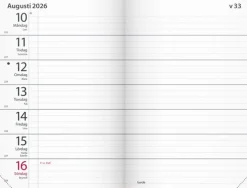 Kalender 2026 Fickagenda rött konstläder